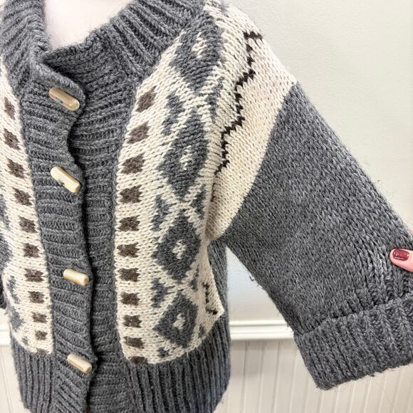 Anthropologie Elsamanda Size M Cardigan Sweater Wool Alpaca Fisherman Gorp Italy - Picture 9 of 14